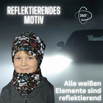 Reflektor Kinder Beanie Mütze & Loop - Gaming