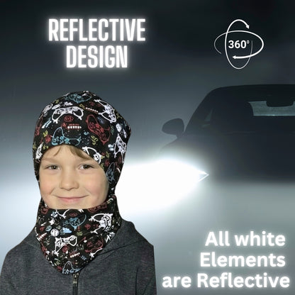 Reflektor Kinder Beanie Mütze oder Loop - Gaming