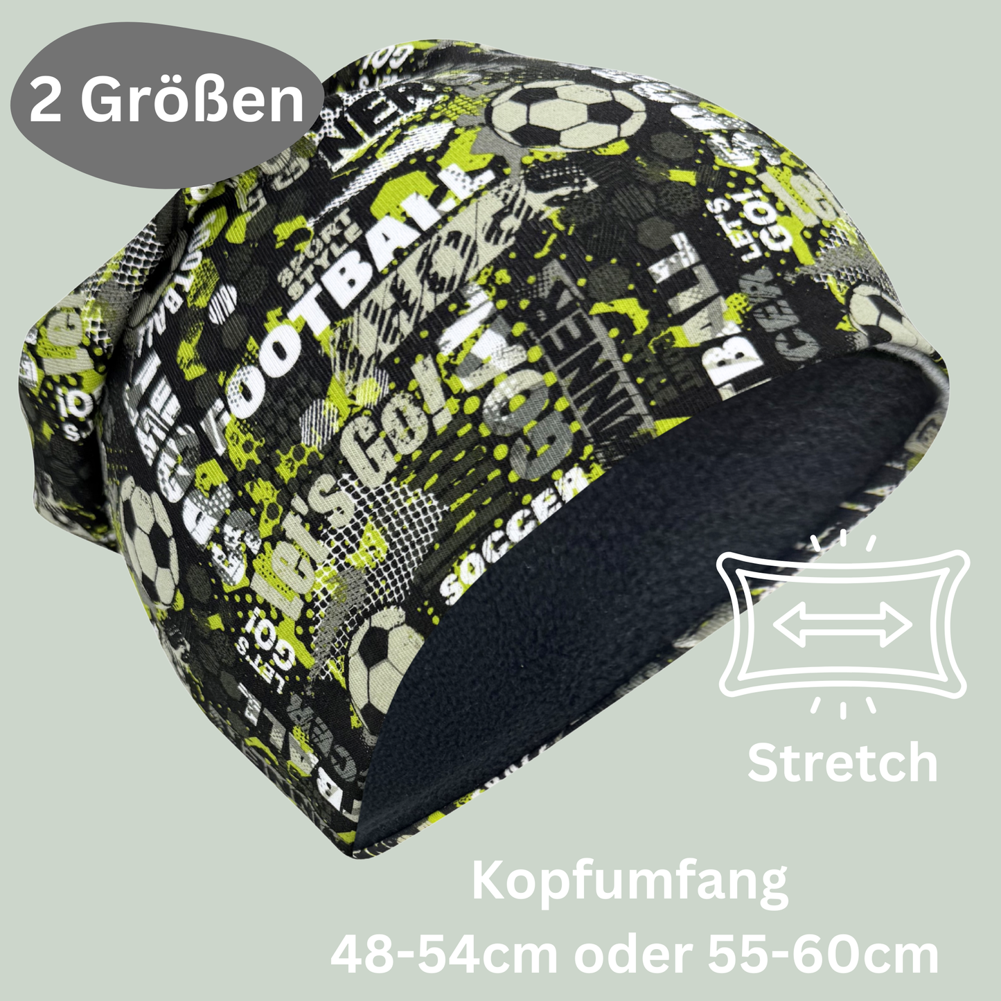 Kinder Beanie Mütze & Loop - Fussball