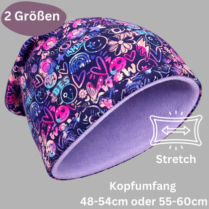 Kinder Beanie Mütze oder Loop - Flower Power