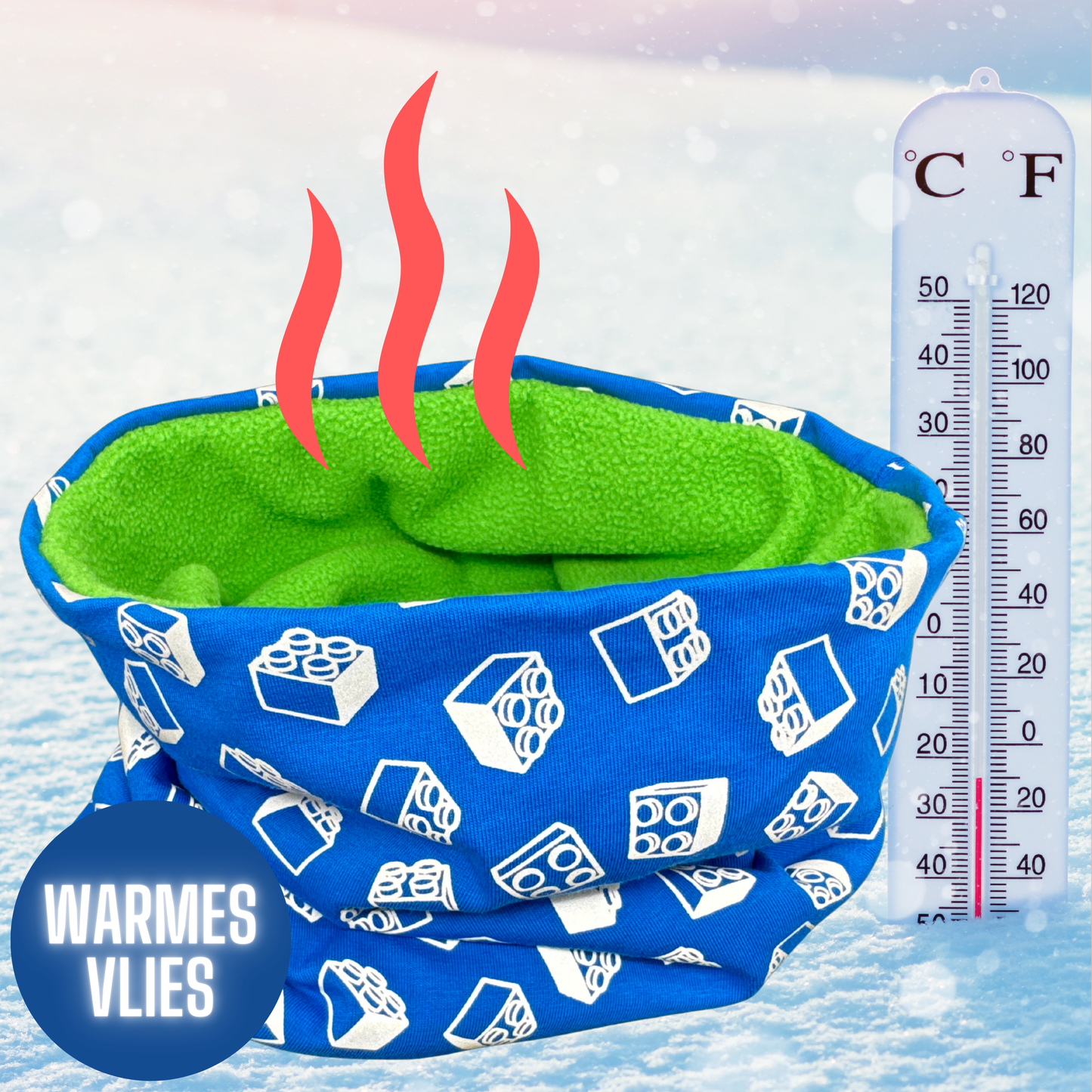 Reflektor Kinder Beanie Mütze & Loop - Bausteine