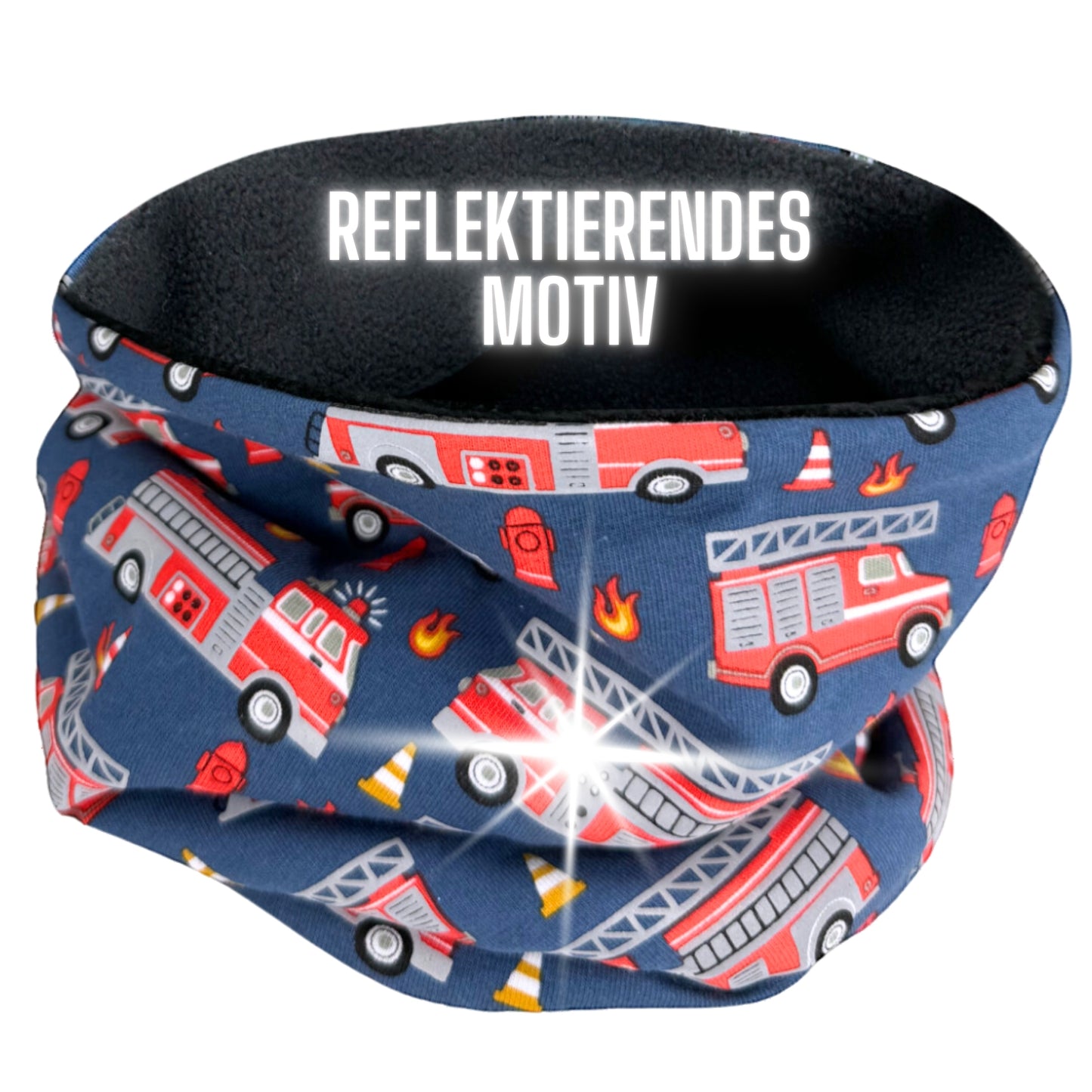 Kinder Reflektor Mütze & Loop - Feuerwehr