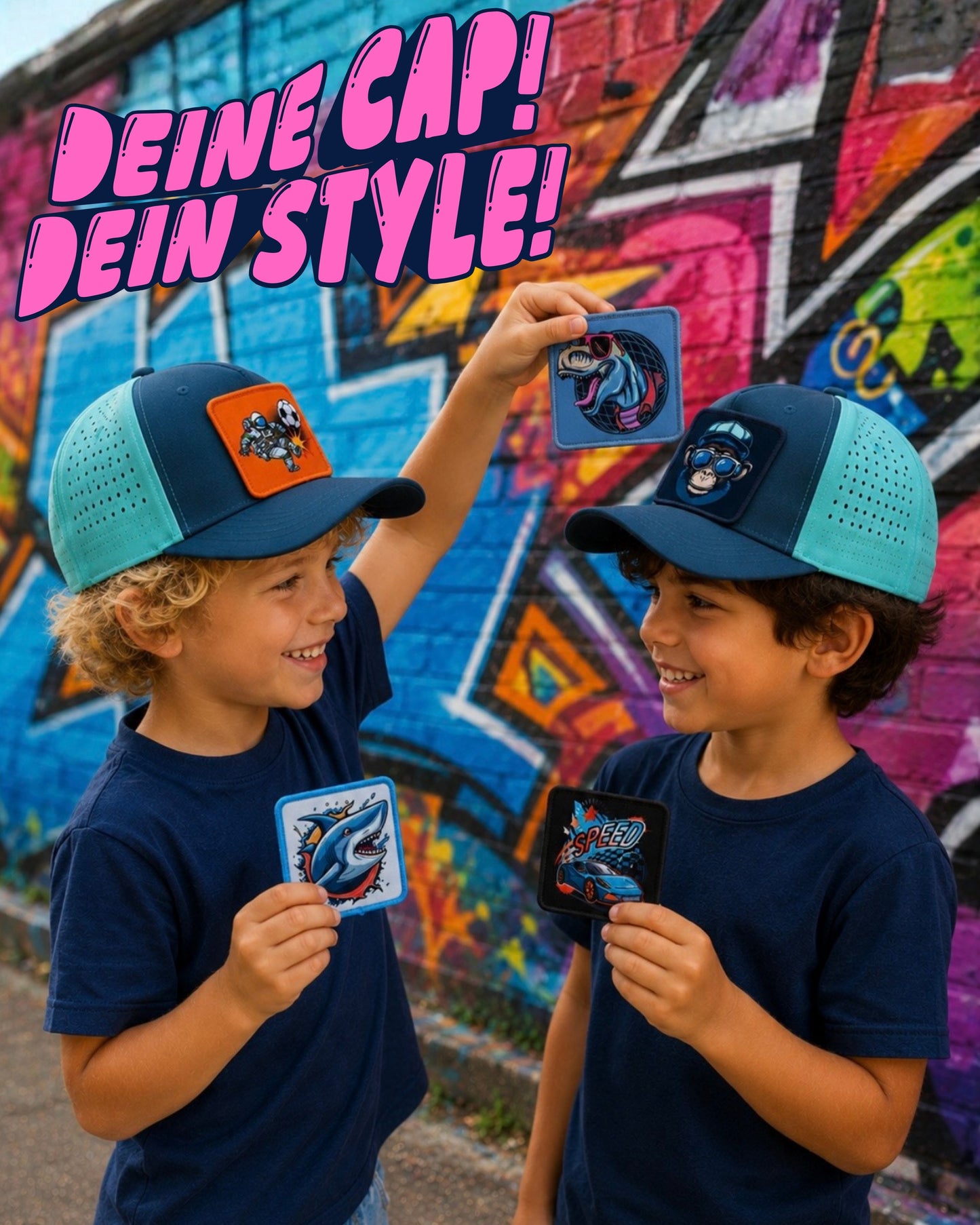 Kappe Sonne Baseball Cap mit Patches zum Wechseln