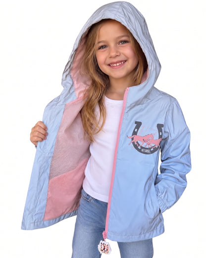 Kinder Reflektor Regenjacke Pferd