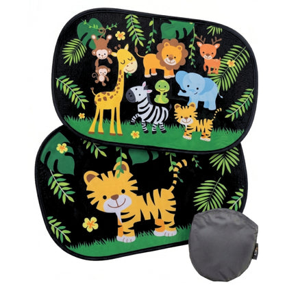 HECKBO Auto-Sonnenblenden Kinder Dschungel – 2er-Set