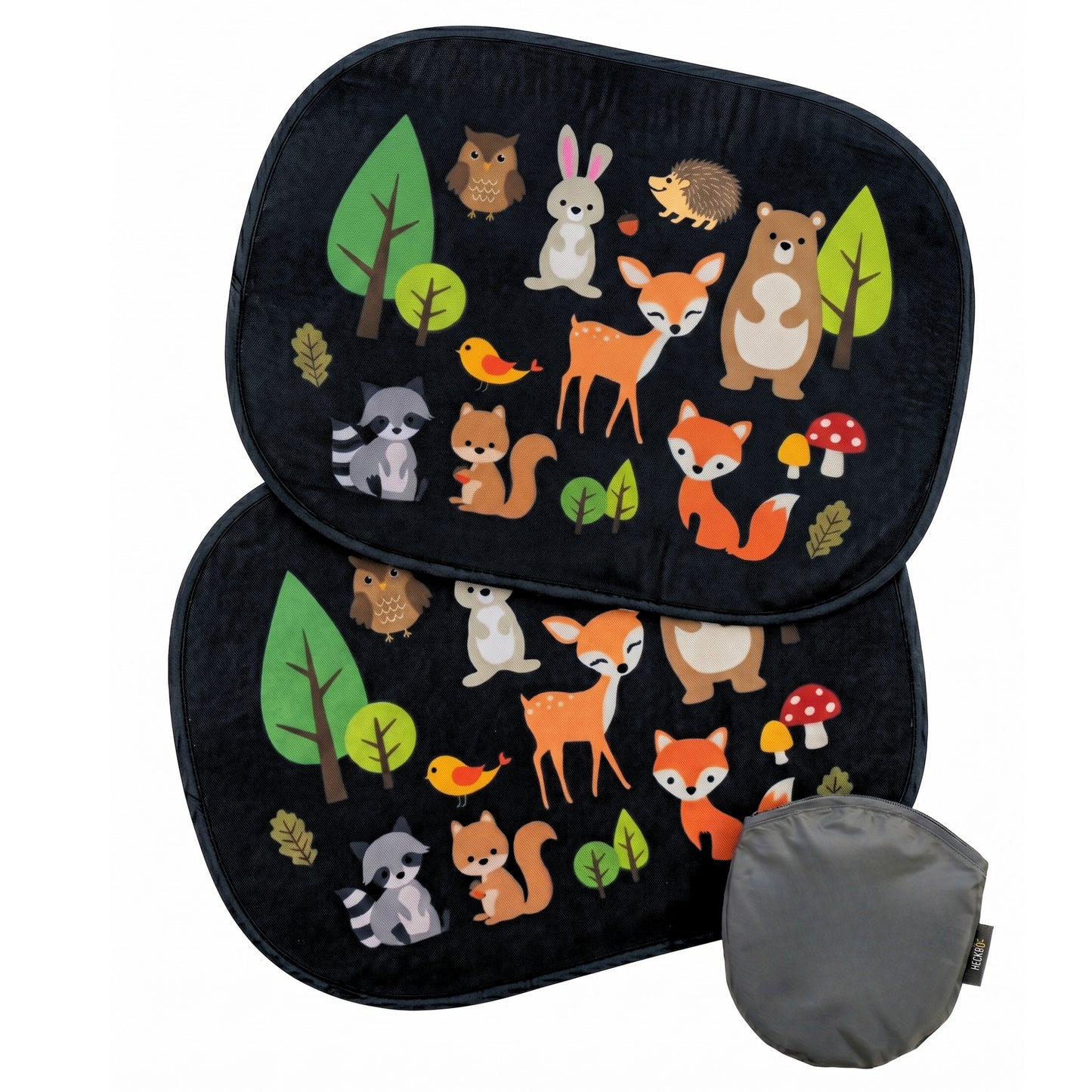 HECKBO Auto-Sonnenblenden Kinder Waldtiere – 2er-Set