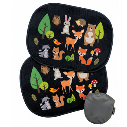 HECKBO Auto-Sonnenblenden Kinder Waldtiere – 2er-Set