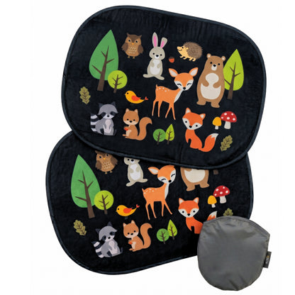 HECKBO Auto-Sonnenblenden Kinder Waldtiere – 2er-Set