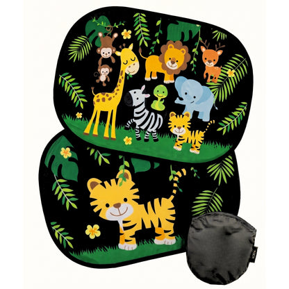 HECKBO Auto-Sonnenblenden Kinder Dschungel – 2er-Set